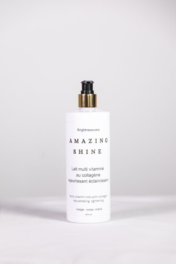 AMAZINE SHINE Lait Multi vitaminé au collagène Rajeunissant éclaircissa